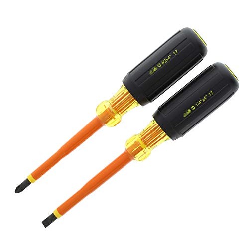 Ideal Industries Ins. Screwdriver Set, Slot/Phillips, 2 Pc, Orange...