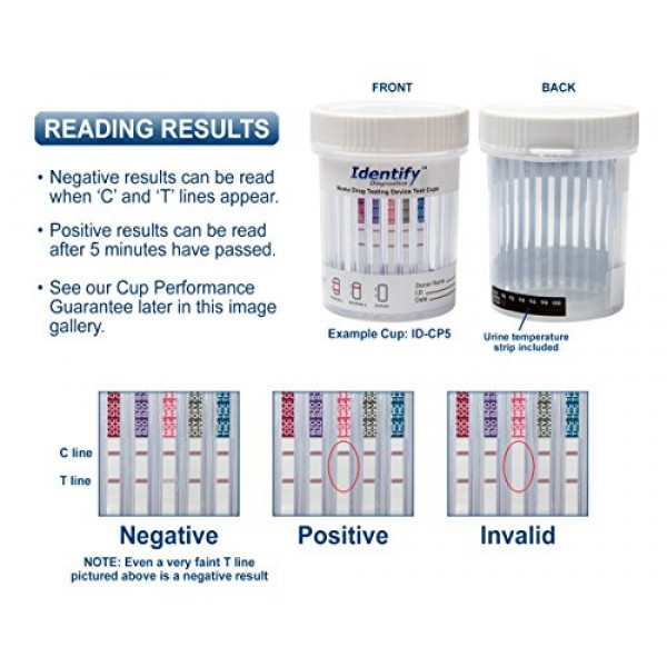 5 Pack Identify Diagnostics 12 Panel Drug Test Cup with BUP Testin...