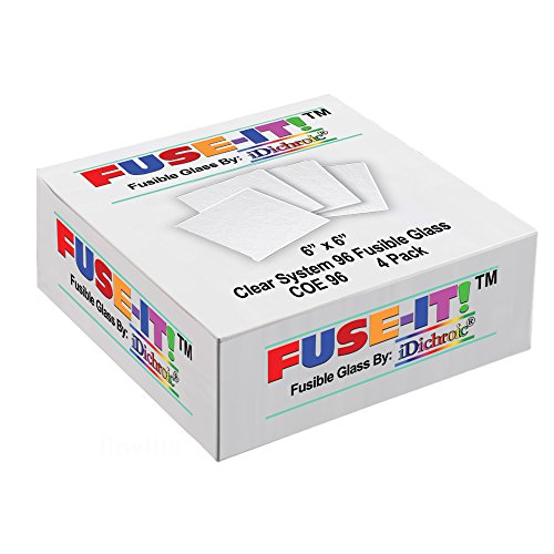 On Sale, System 96 6 inch Fusible Clear Glass Squares - 4 Pack