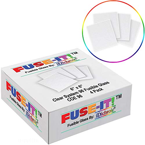 On Sale, System 96 6 inch Fusible Clear Glass Squares - 4 Pack
