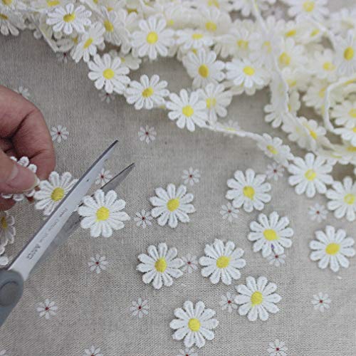 IDONGCAI 7 Yards Flowers Crafts Daisy Trim Lace Fabric by The Yard...