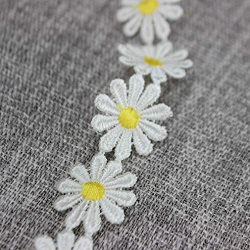 IDONGCAI 7 Yards Flowers Crafts Daisy Trim Lace Fabric by The Yard...