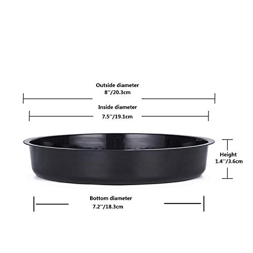 Idyllize 5 Pieces of 8 Inch Black Plastic Plant Saucer Drip Tray f...