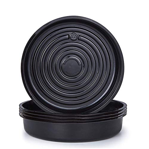 Idyllize 5 Pieces of 8 Inch Black Plastic Plant Saucer Drip Tray f...