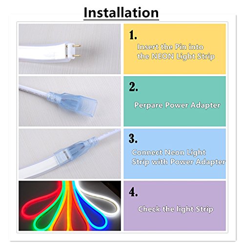 IEKOV LED NEON Light, AC 110-120V Flexible RGB LED Neon Light Stri...