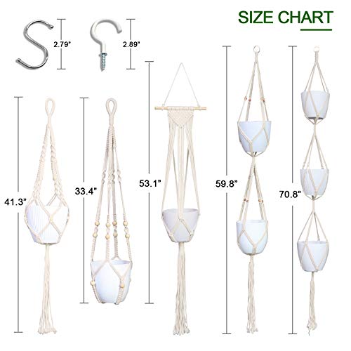 Macrame Plant Hanger Indoor Outdoor Hanging Plant Holders Long Lar...