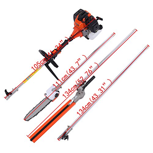 Iglobalbuy 52cc 5 in 1 Multifunction Grass Cutter Trimmer Brush Cu...