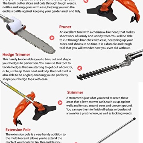 Iglobalbuy 52cc 5 in 1 Multifunction Grass Cutter Trimmer Brush Cu...