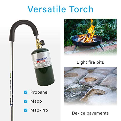 IGNIGHTER Weed Burner Torch – Use with Propane and MAPP Gas – with...
