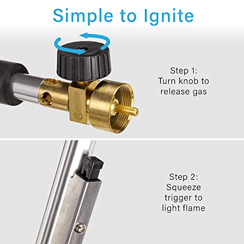 IGNIGHTER Weed Burner Torch – Use with Propane and MAPP Gas – with...