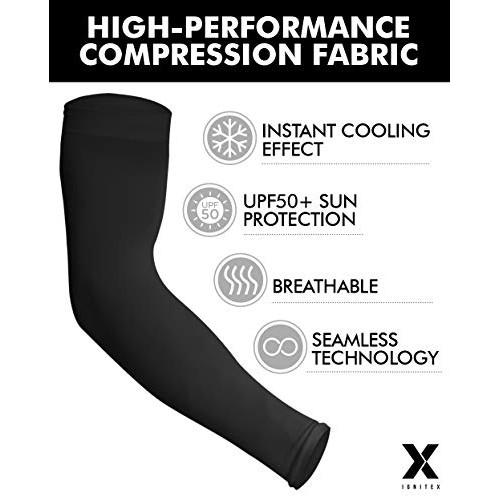 UV Sun Protection Arm Sleeves - Cooling Sports Compression Athleti...