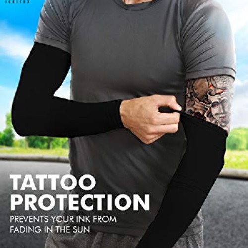 UV Sun Protection Arm Sleeves - Cooling Sports Compression Athleti...