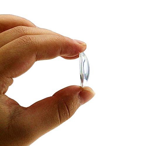 IGOGO 50 PCS Round Glass Dome Cabochons -30mm Clear Magnifying Cab...