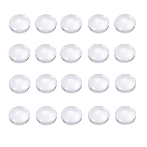 IGOGO 50 PCS Round Glass Dome Cabochons -30mm Clear Magnifying Cab...