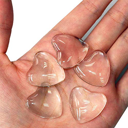 IGOGO Cabochon Glass Dome Clear Heart 25mm Non-calibrated for Phot...