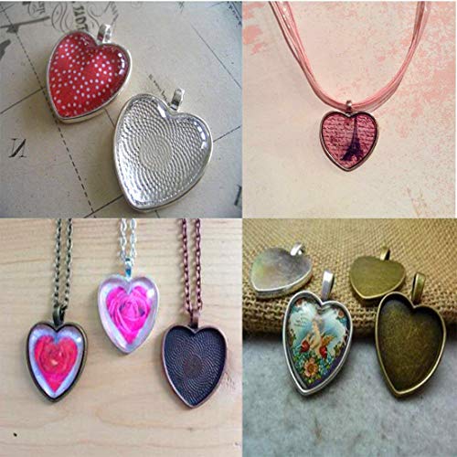IGOGO Cabochon Glass Dome Clear Heart 25mm Non-calibrated for Phot...