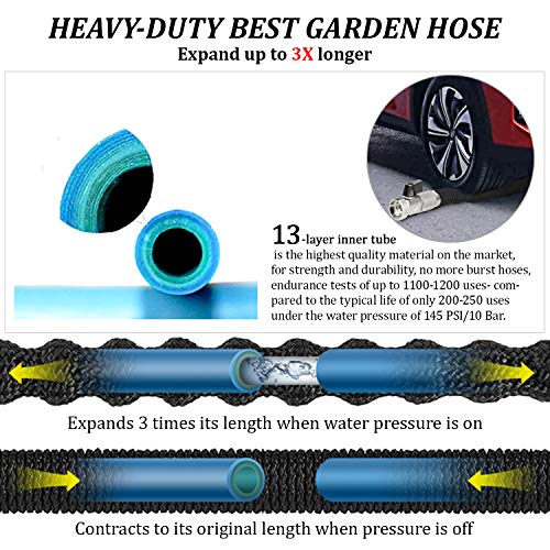 Garden Hose Expandable 50FT, Flexible Water Hose with Powerful Noz...