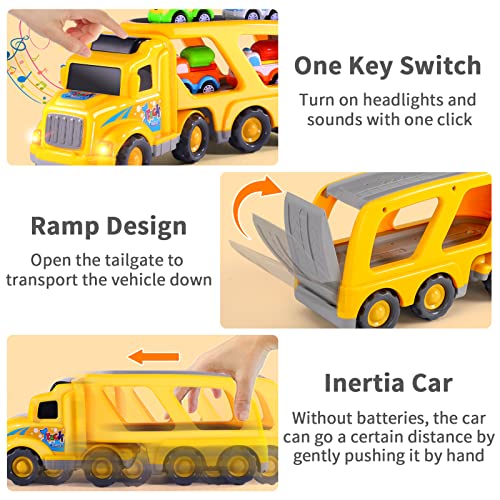 iHaHa Toy Trucks Car for 1 2 3 4 5 Year Old Toddlers Boys, 5 in 1 ...