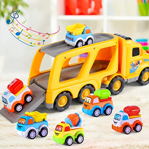 iHaHa Toy Trucks Car for 1 2 3 4 5 Year Old Toddlers Boys, 5 in 1 ...