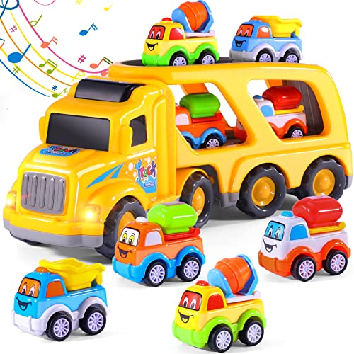 iHaHa Toy Trucks Car for 1 2 3 4 5 Year Old Toddlers Boys, 5 in 1 ...