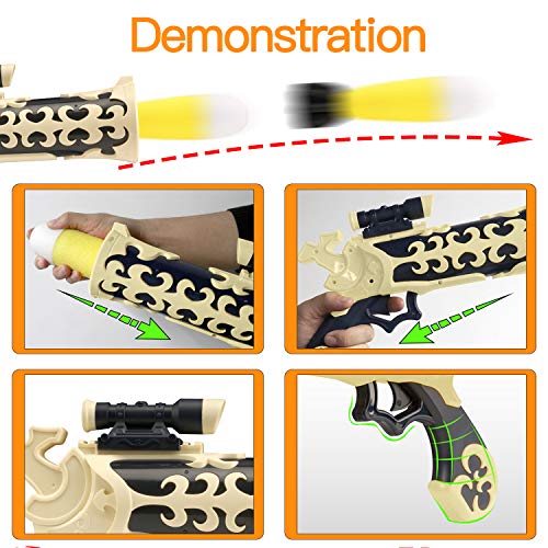 iHarPro Toy Rocket Launcher for Kids, Toy with 4 Reusable Foa...