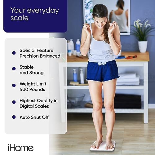 iHome Digital Scale Step-On Bathroom Scale - iHome High Precision ...