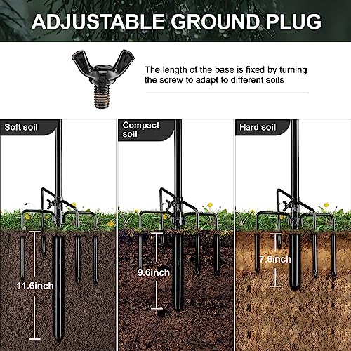 Bird Feeder Pole, 62 Inch & 5/8 Inch Diameter Stainless Steel Heav...
