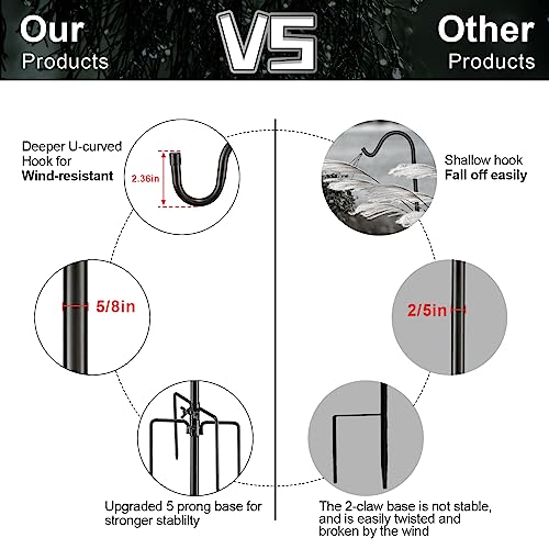 Bird Feeder Pole, 62 Inch & 5/8 Inch Diameter Stainless Steel Heav...