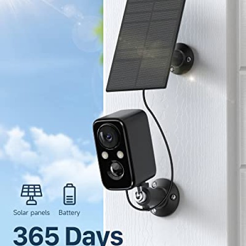 IHOXTX Security Cameras Wireless Outdoor, Flood Light Solar Camera...