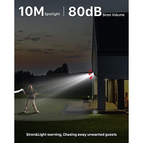 IHOXTX Security Cameras Wireless Outdoor, Flood Light Solar Camera...