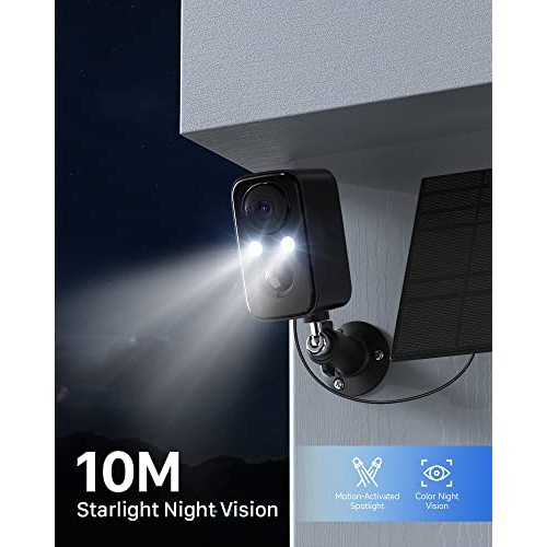 IHOXTX Security Cameras Wireless Outdoor, Flood Light Solar Camera...