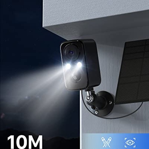 IHOXTX Security Cameras Wireless Outdoor, Flood Light Solar Camera...