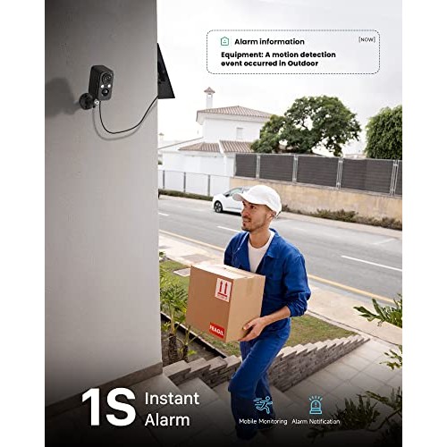 IHOXTX Security Cameras Wireless Outdoor, Flood Light Solar Camera...