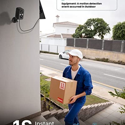 IHOXTX Security Cameras Wireless Outdoor, Flood Light Solar Camera...