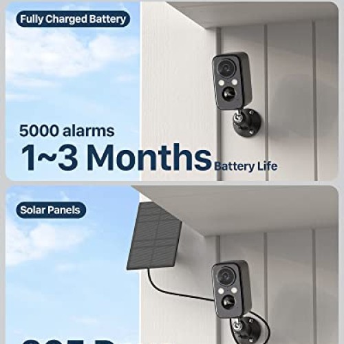 IHOXTX Security Cameras Wireless Outdoor, Flood Light Solar Camera...