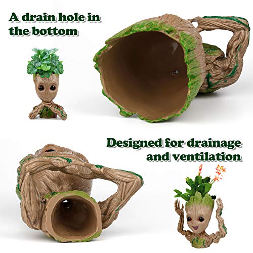 IKAYAS 4 Pack Treeman Baby Groot Flower Pot Groot Succulent Plante...