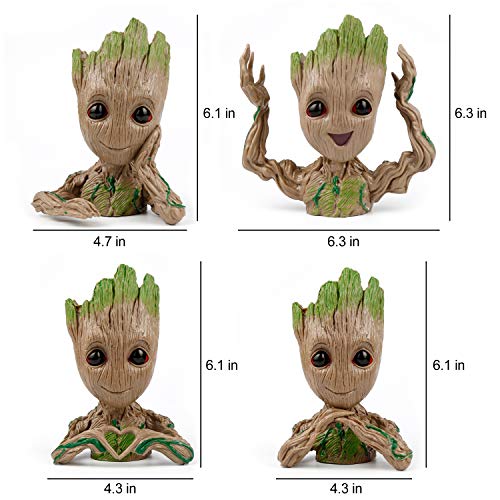 IKAYAS 4 Pack Treeman Baby Groot Flower Pot Groot Succulent Plante...