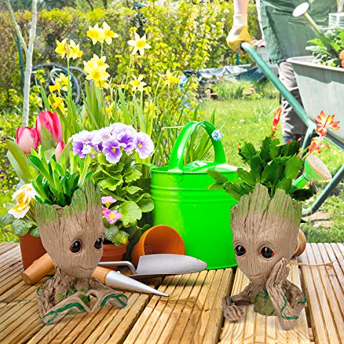 IKAYAS 4 Pack Treeman Baby Groot Flower Pot Groot Succulent Plante...