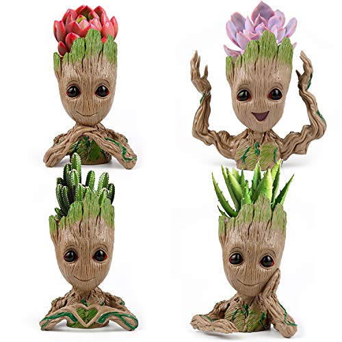 IKAYAS 4 Pack Treeman Baby Groot Flower Pot Groot Succulent Plante...