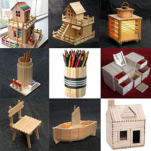Popsicle sticks craft,100% natural birch wood, 100 pcs craft stick...