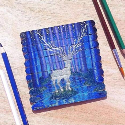 Popsicle sticks craft,100% natural birch wood, 100 pcs craft stick...