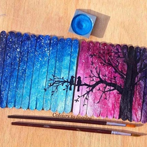 Popsicle sticks craft,100% natural birch wood, 100 pcs craft stick...