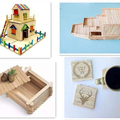 Popsicle sticks craft,100% natural birch wood, 100 pcs craft stick...