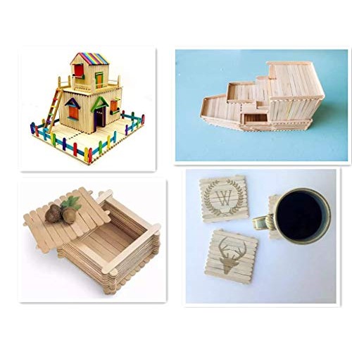 Popsicle sticks craft,100% natural birch wood, 100 pcs craft stick...