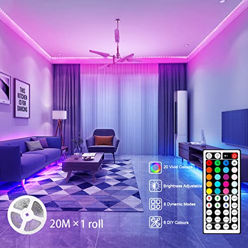 IKERY 65.6ft Led Lights for Bedroom SMD 5050 44-Key Remote Control...