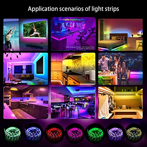 IKERY 65.6ft Led Lights for Bedroom SMD 5050 44-Key Remote Control...