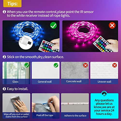 IKERY 65.6ft Led Lights for Bedroom SMD 5050 44-Key Remote Control...