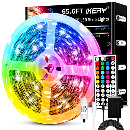 IKERY 65.6ft Led Lights for Bedroom SMD 5050 44-Key Remote Control...