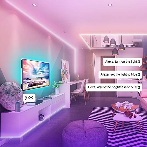 LED Strip Lights Smart WiFi 32.8ft Waterproof RGB 5050LEDs Color C...