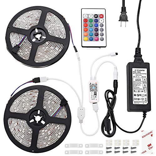 LED Strip Lights Smart WiFi 32.8ft Waterproof RGB 5050LEDs Color C...
